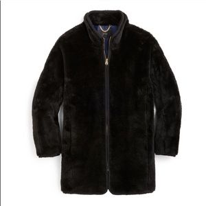 J. Crew zippered faux fur Teddy Coat